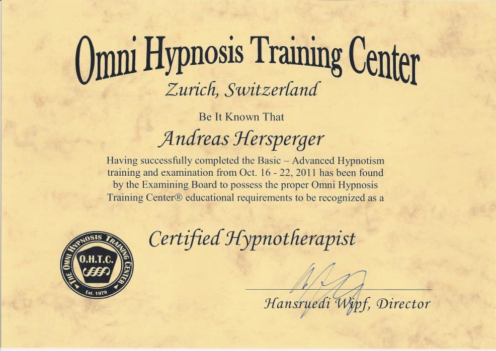 Omni Hypnose Diplom